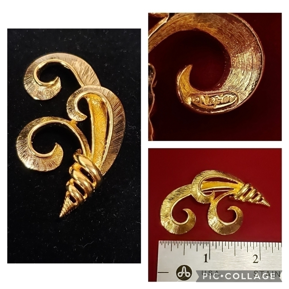 NAPIER Vintage Hallmark Lapel Pin Gold Lovely Professional